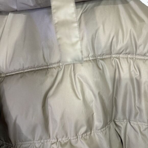 Vintage US Polo Assn Heavy Puffer Jacket Mens Large Beige Zip Button Close -Hood - Picture 8 of 13